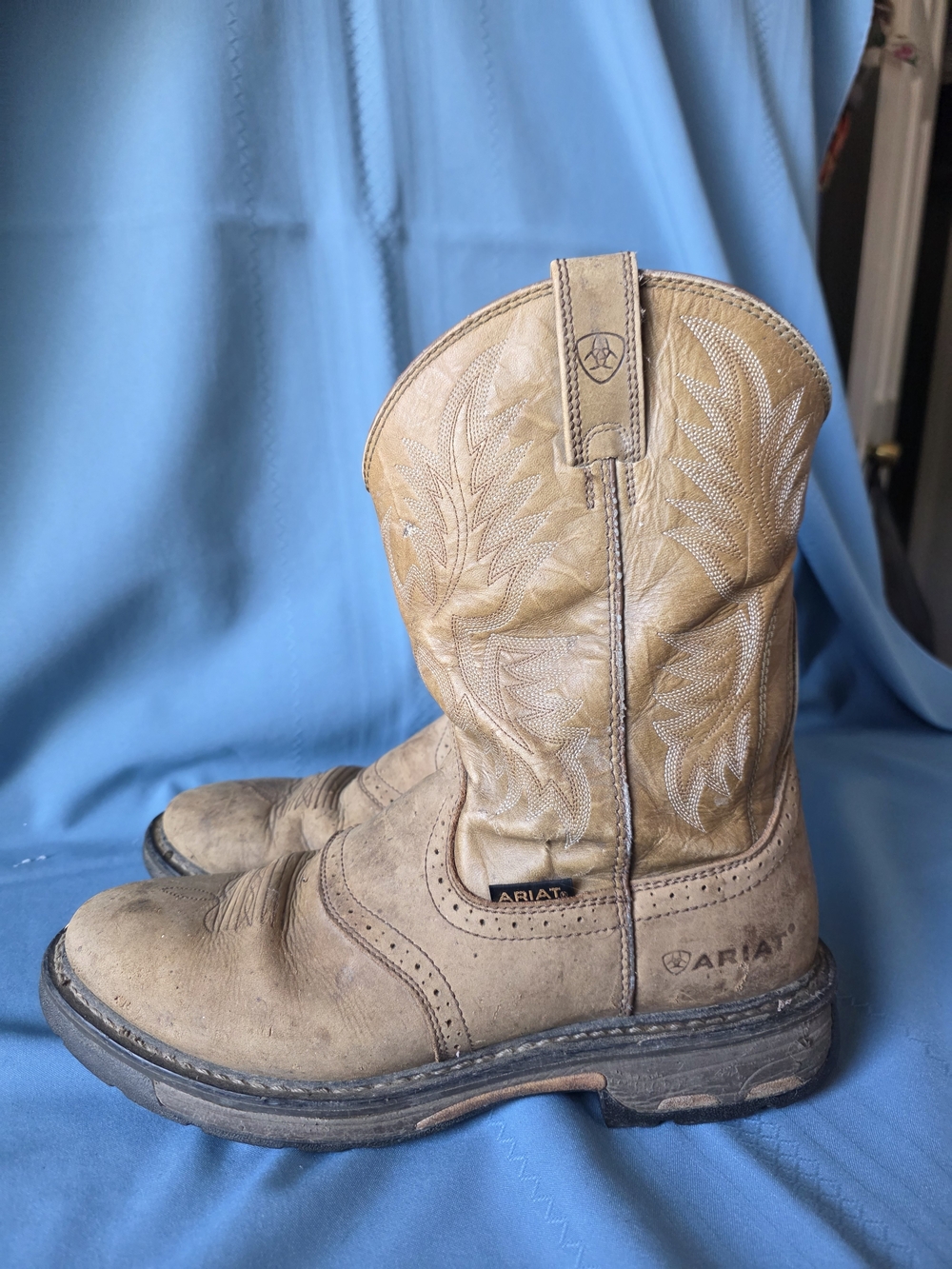 Ariat Workhog Leather Cowboy Work Boots Tan 13D ASTM EH